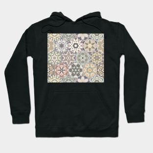 Hexagonal Oriental and ethnic motifs in patterns. Hoodie